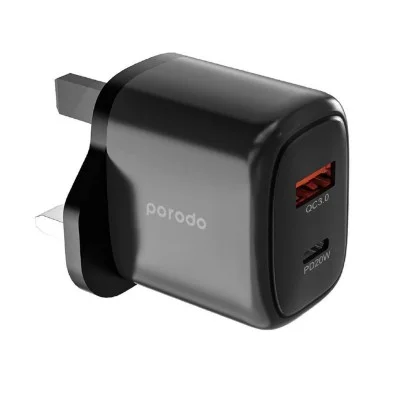 Porodo Dual Port Fast Charger Quick Charge + Power Delivery